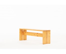 Banc Charlotte Perriand en pin Les Arcs 1970