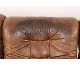 Sofa model Corolla in brown leather edition IPE 1970