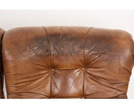 Sofa model Corolla in brown leather edition IPE 1970