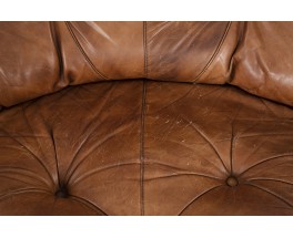 Sofa model Corolla in brown leather edition IPE 1970