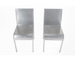 Prototype aluminum chairs unique model 1980 set of 2