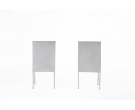 Prototype aluminum chairs unique model 1980 set of 2