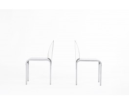 Prototype aluminum chairs unique model 1980 set of 2