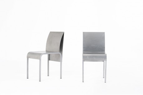 Prototype aluminum chairs unique model 1980 set of 2