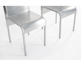 Chaises en aluminium prototype modèle unique 1980 set de 2