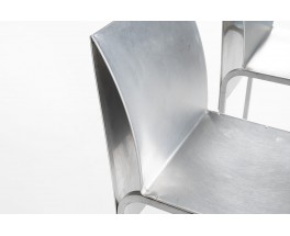 Chaises en aluminium prototype modèle unique 1980 set de 2