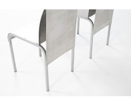 Prototype aluminum chairs unique model 1980 set of 2