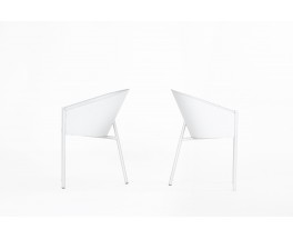 Philippe Starck armchairs model Costes alluminio metal gris edition Driade 1988 set of 2