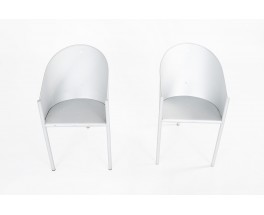 Philippe Starck armchairs model Costes alluminio metal gris edition Driade 1988 set of 2
