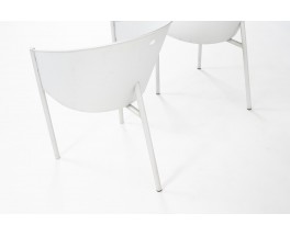 Fauteuils Philippe Starck modèle Costes alluminio metal gris édition Driade 1988 set de 2