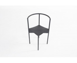 Philippe Starck chairs model Wendy Wright black metal edition Disform 1986 set of 2