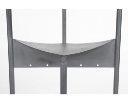 Chaises Philippe Starck modèle Wendy Wright métal gris édition Disform 1986 set de 4