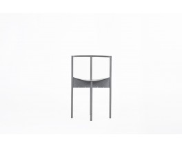 Chaises Philippe Starck modèle Wendy Wright métal gris édition Disform 1986 set de 4