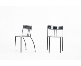 Jean Michel Wilmotte chairs model Palais Royal 1986 set of 2