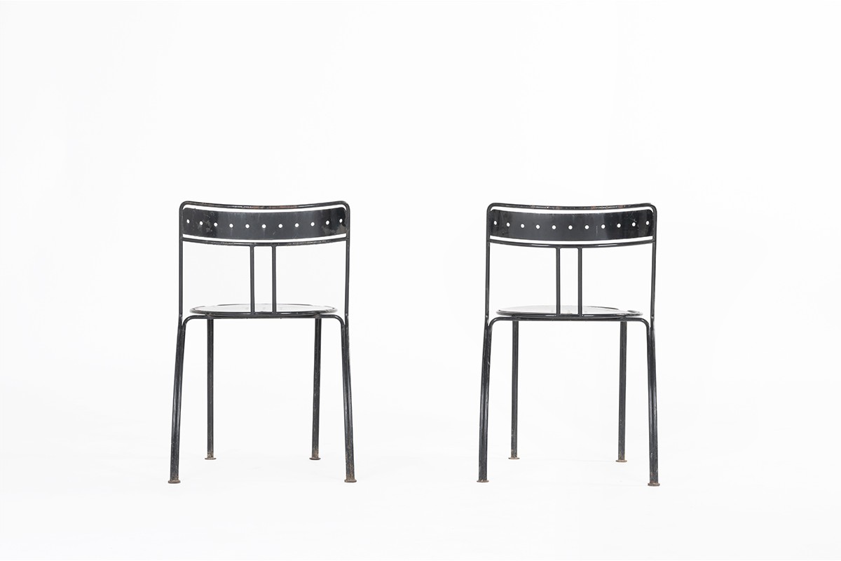 Jean Michel Wilmotte chairs model Palais Royal 1986 set of 2