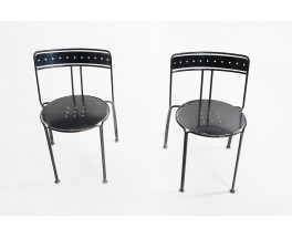 Jean Michel Wilmotte chairs model Palais Royal 1986 set of 2