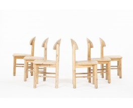 Rainer Daumiller chairs in pine edition Hirtshals Savvaerk 1960 set of 6