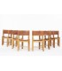 Chairs in elm and leather edition Maison Regain 1980 set of 8