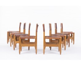 Werner Biermann chairs in teak and leather edition Arte Sano Colombia 1960 set of 8