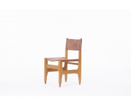 Werner Biermann chairs in teak and leather edition Arte Sano Colombia 1960 set of 8