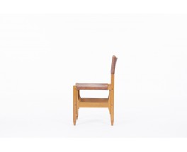 Werner Biermann chairs in teak and leather edition Arte Sano Colombia 1960 set of 8