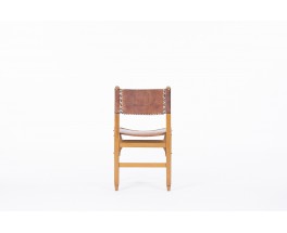 Werner Biermann chairs in teak and leather edition Arte Sano Colombia 1960 set of 8