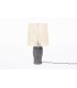 Lamp in iridescent black ceramic with rope lampshade 1950