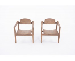 Fauteuils en palissandre design brésilien 1960 set de 2