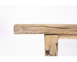 Rectangular dining table in oak brutalist design 1950