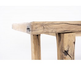 Rectangular dining table in oak brutalist design 1950