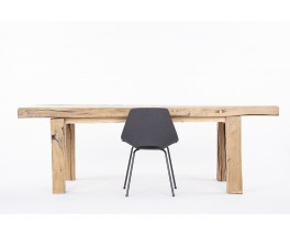 Rectangular dining table in oak brutalist design 1950