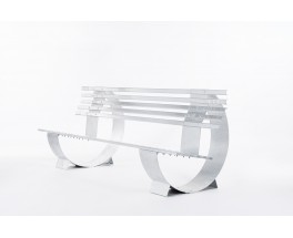 Outdoor bench in galvanized steel Manelco Cannes 1958