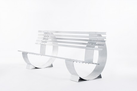 Banc d'extérieur en acier galvanisé Manelco Cannes 1958