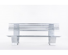 Outdoor bench in galvanized steel Manelco Cannes 1958