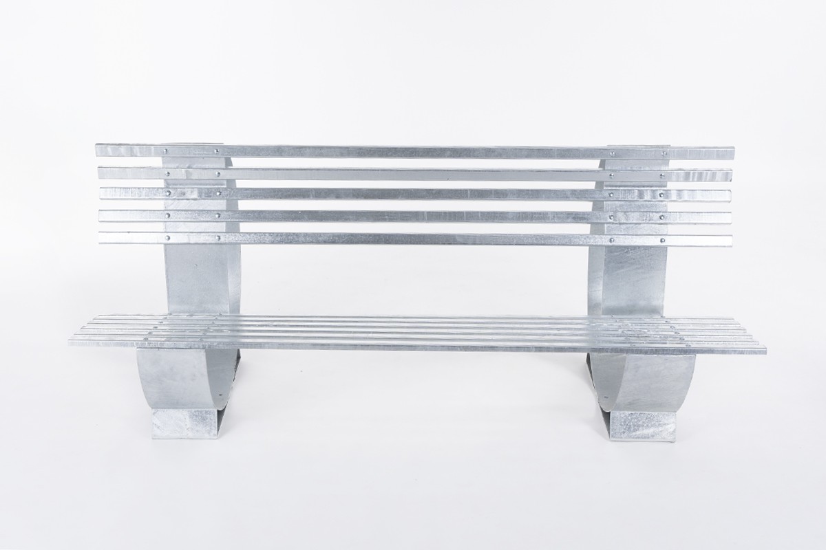 Outdoor bench in galvanized steel Manelco Cannes 1958