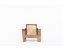 Armchair in zebrano and caning 1950