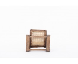 Armchair in zebrano and caning 1950