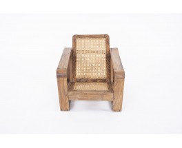 Armchair in zebrano and caning 1950