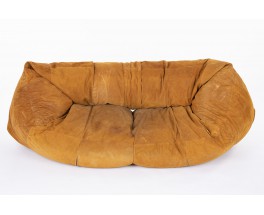 Gatti Paolini Teodoro sofa model Sacco in suede edition Zanotta 1970