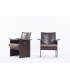Tito Agnoli armchairs in brown leather by Matteo Grassi 1970 set of 2