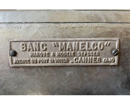 Banc d'extérieur en acier galvanisé Manelco Cannes 1958