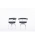 Charlotte Perriand armchairs model LC7 chrome and black leather edition Cassina 1970