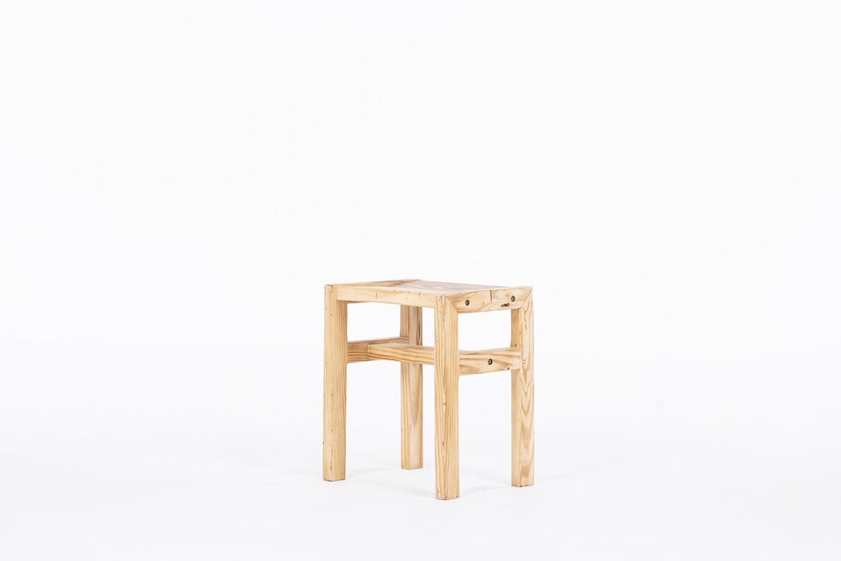 Andre Sornay stool in pine 1960