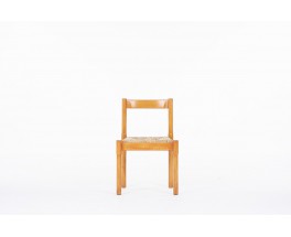 Vico Magistretti chairs model Carimate beech and straw edition Cassina 1960 set of 6