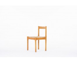 Vico Magistretti chairs model Carimate beech and straw edition Cassina 1960 set of 6