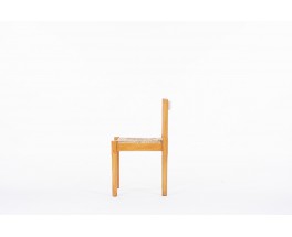 Vico Magistretti chairs model Carimate beech and straw edition Cassina 1960 set of 6