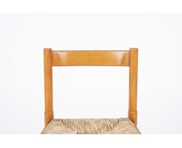 Vico Magistretti chairs model Carimate beech and straw edition Cassina 1960 set of 6