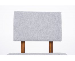 Andre Sornay low chairs in mahogany and grey Kvadrat fabric 1960 set of 2