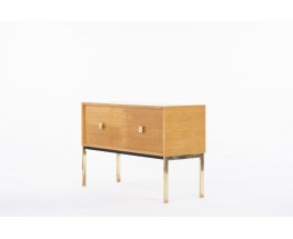 Commode Roger Landault en citronnier et laiton 1950