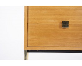 Roger Landault chest of drawers in lemon tree and brass 1950